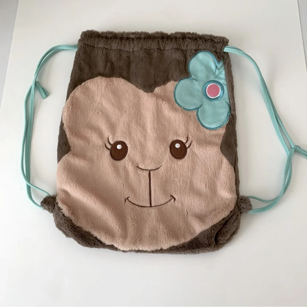 DEMDACO Nat & Jules Maia Monkey Plush Drawstring Backpack Bag